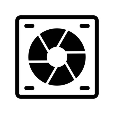 Fan Glyph Vektör Simgesi Tasarımı