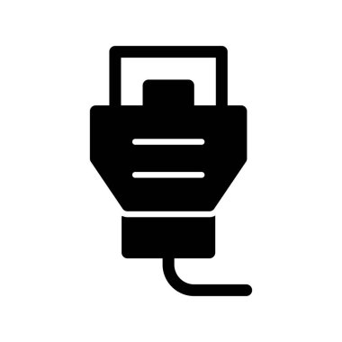 Lan Glyph Vektör Simgesi Tasarımı