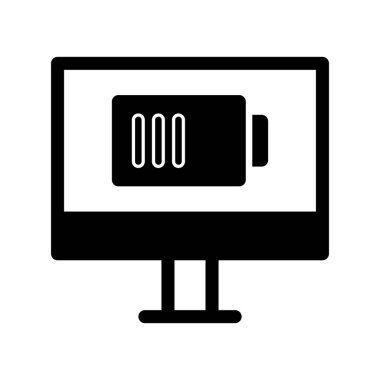 Batarya Glyph Vektör Simgesi Tasarımı
