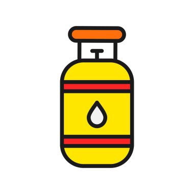 Gaz Silindiri Satırı Doldurulmuş Vektör Simgesi Tasarımı