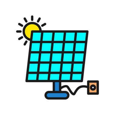 Güneş Sistemi Satırı Dolu Vektör Simgesi Tasarımı