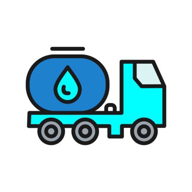 Yakıt Tankı Hattı Vektör Simgesi Tasarımı