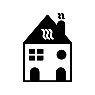 Sıcak Kahve Noktası Glyph Vektör Simgesi Tasarımı