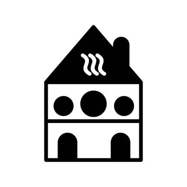 Kahve Dükkanı Glyph Vektör Simgesi Tasarımı