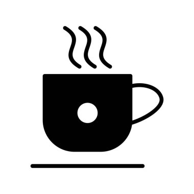 Kahve Kupası Kabartma Vektör Simgesi Tasarımı