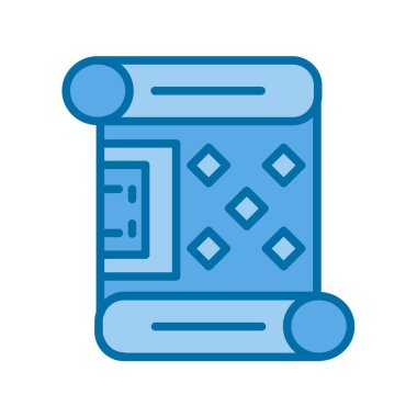 Papyrus Mavi Vektör Simgesi Tasarımı