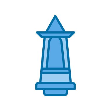 Dikilitaş Dolu Mavi Vektör Simgesi Tasarımı