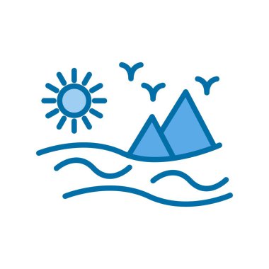 Çöl Dolu Mavi Vektör Simgesi Tasarımı