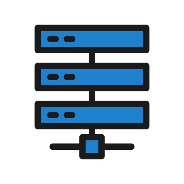 Linea Server Icona Vettoriale Riempita Desig — Vettoriale Stock