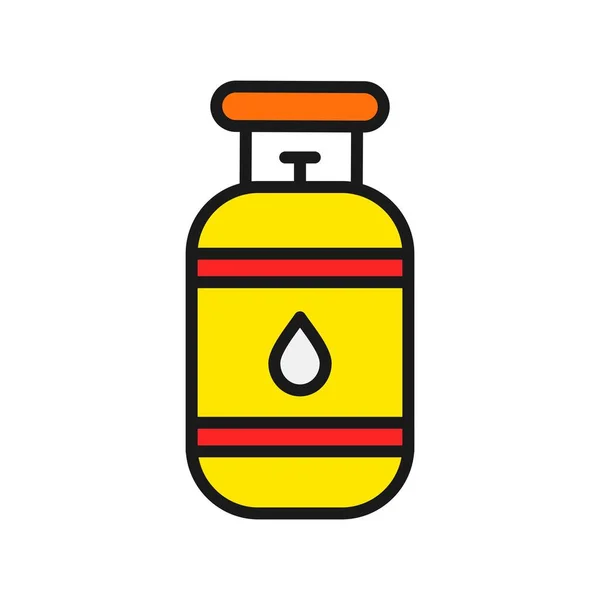 Icône Vectorielle Remplie Par Ligne Cylindre Gaz Desig — Image vectorielle