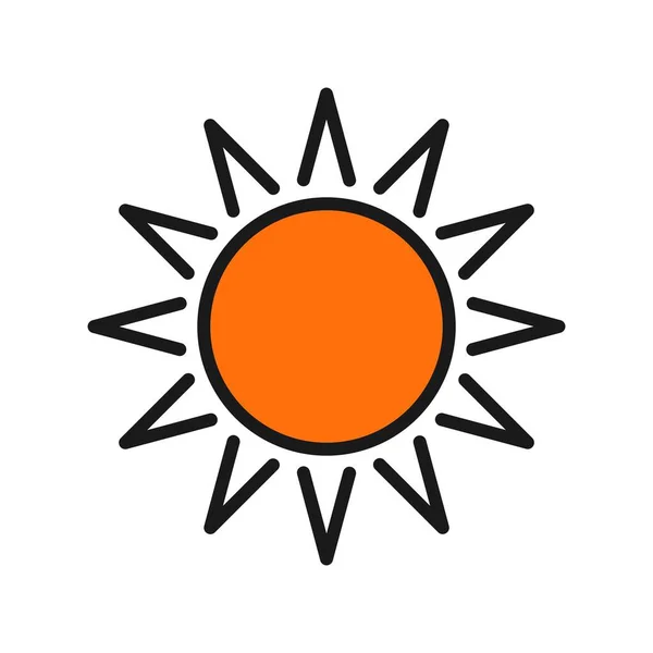 Sun Line Filled Vector Icon Design — Stock Vector