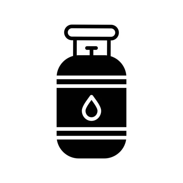 Gasflaschen Glyphen Vektor Symbol Desig — Stockvektor