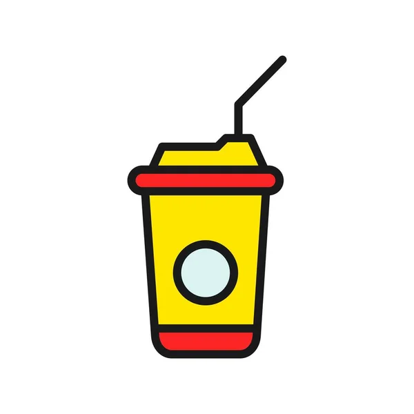 Tek Kullanımlık Kahve Kupası Satırı Vektör Simgesi Tasarımı — Stok Vektör