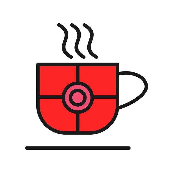 Hot Cup Καφέ Γραμμή Γεμισμένο Διάνυσμα Εικονίδιο Desig — Διανυσματικό Αρχείο