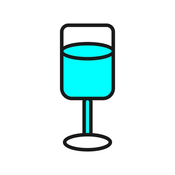 Juice Glass Line Filled Vector Icon Desig — Stock Vector