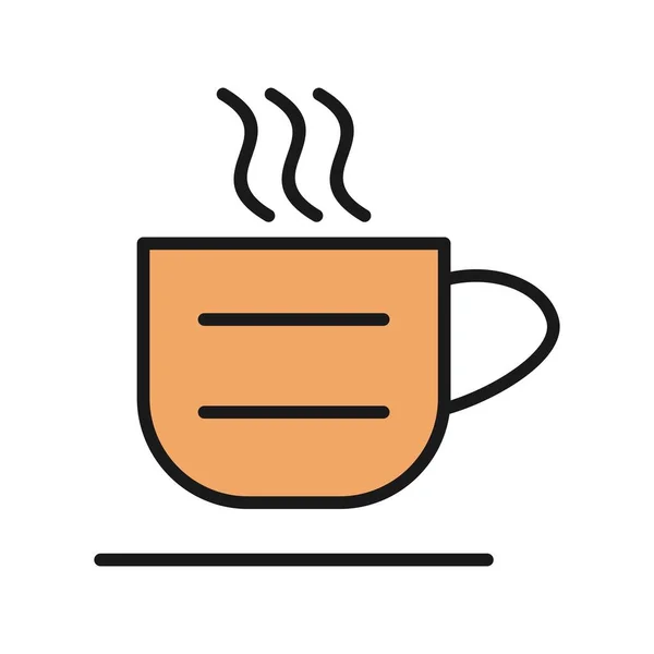 Tea Cup Line Filled Vector Icon Desig — Stock Vector