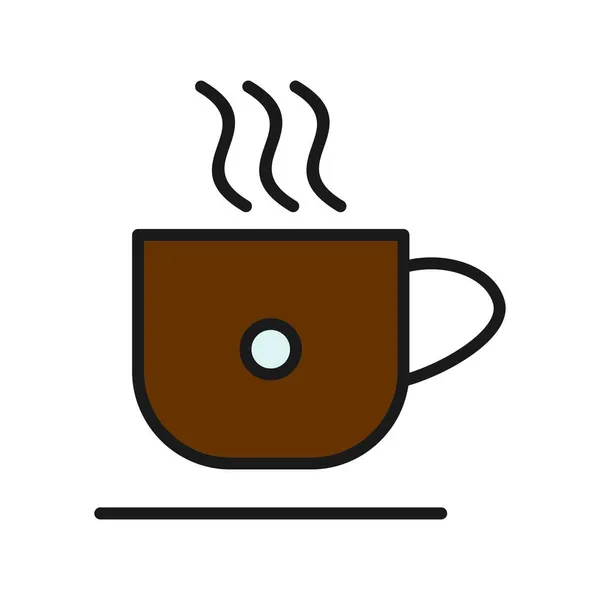 Řádek Kávového Poháru Plněné Vektorové Ikony Desig — Stockový vektor