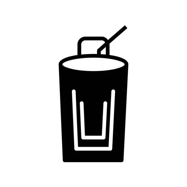 Take Away Coffee Glass Glyph Vector Icon Desig — Stock Vector