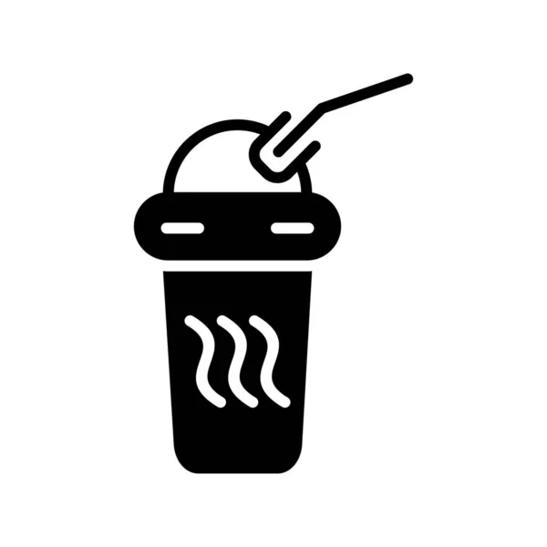 Jednorázové Hot Coffee Glyph Vector Icon Desig — Stockový vektor