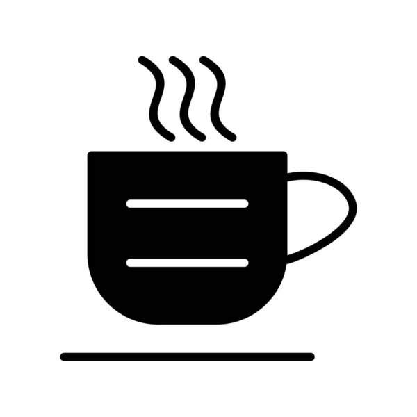 Tea Cup Glyph Vector Icon Desig — Stockový vektor