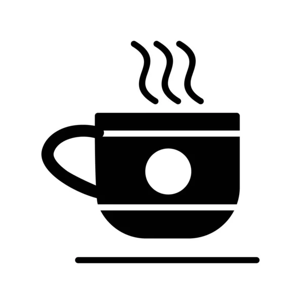 Kávový Pohár Kruhem Glyph Vector Icon Desig — Stockový vektor