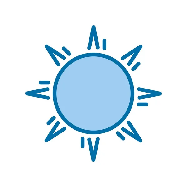 Diseño Icono Vector Azul Lleno Sol — Archivo Imágenes Vectoriales