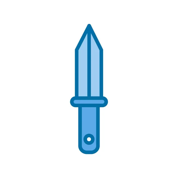 Daga Llena Azul Vector Icono Diseño — Vector de stock