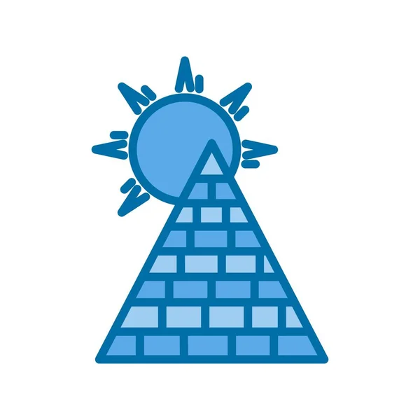 Piramida Wypełniona Blue Vector Projekt Ikony — Wektor stockowy