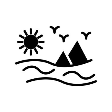 Çöl Kabartma Vektör Simgesi Desig