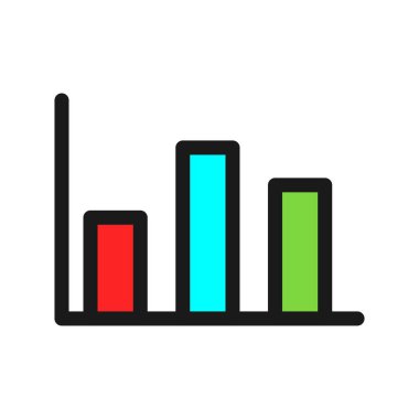  Grafik Satırı Dolu Vektör Simgesi Tasarımı