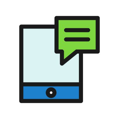  İleti Satırı Doldurulmuş Vektör Simgesi Tasarımı