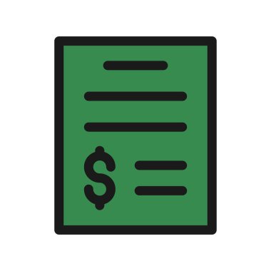 Para Raporu Satırı Vektör Simgesi Tasarımı Dolduruldu