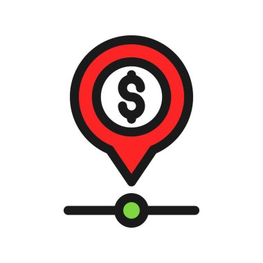 Konum Satırı Doldurulmuş Vektör Simgesi Tasarımı