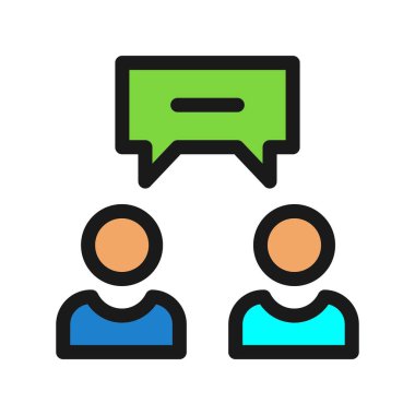 Konuşma Satırı Dolu Vektör Simgesi Tasarımı