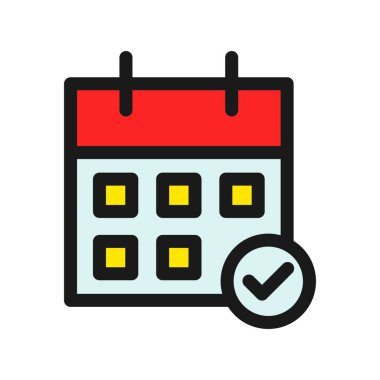 Takvim Satırı Doldurulmuş Vektör Simgesi Tasarımı