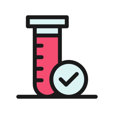 Test Tüpü Satırı Dolu Vektör Simgesi Tasarımı