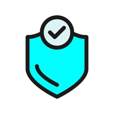 Güvenlik Satırı Doldurulmuş Vektör Simgesi Tasarımı