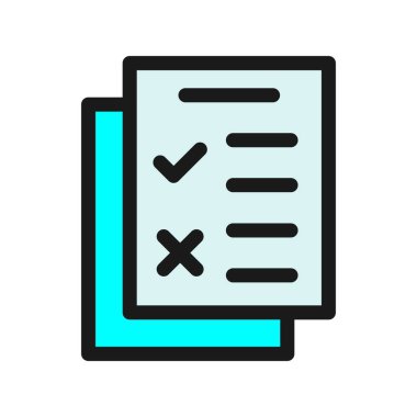 Liste Satırı Dolu Vektör Simgesi Tasarımı Kontrol Et