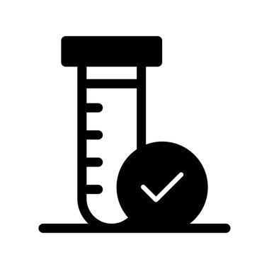 Test Tüpü Glyph Vektör Simgesi Tasarımı