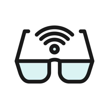 Google Gözlük Satırı Doldurulmuş Vektör Simgesi Tasarımı