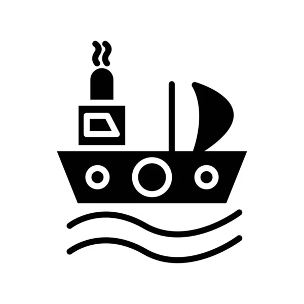 Πλοίο Glyph Vector Icon Desig — Διανυσματικό Αρχείο