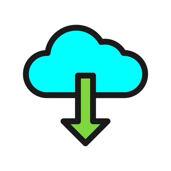 Línea Descarga Llena Vector Icon Desig — Archivo Imágenes Vectoriales