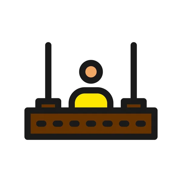 Router Line Gefüllter Vektor Icon Desig — Stockvektor