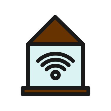 Akıllı Ev Satırı Doldurulmuş Vektör Simgesi Tasarımı