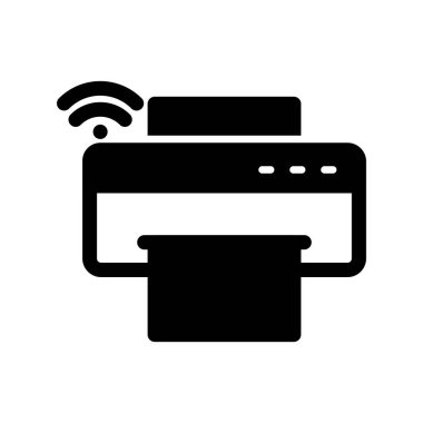 Yazıcı Glyph Vektör Simgesi Tasarımı