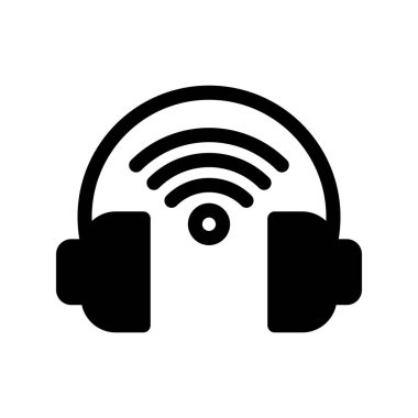 Kulaklıklar: Glyph Vektör Simgesi Tasarımı