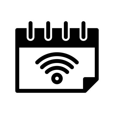  Takvim Glyph Vektör Simgesi Tasarımı