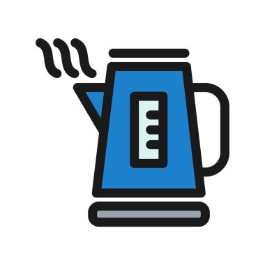 Kettle Satırı Dolu Vektör Simgesi Tasarımı