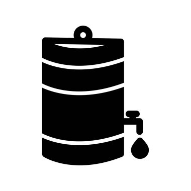Bira Fıçısı Glyph Vektör Simgesi Tasarımı
