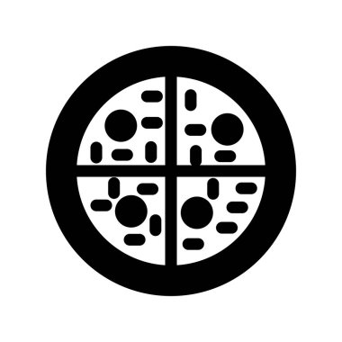 Pizza Glyph Vektör Simgesi Tasarımı